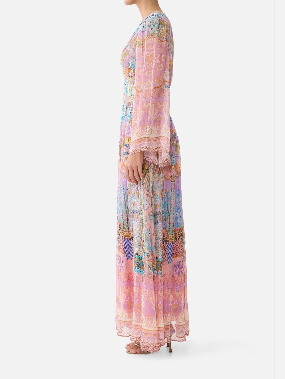 Camilla Flared Sleeve Dress In Howdy Gaudi - Picture 2 of 16